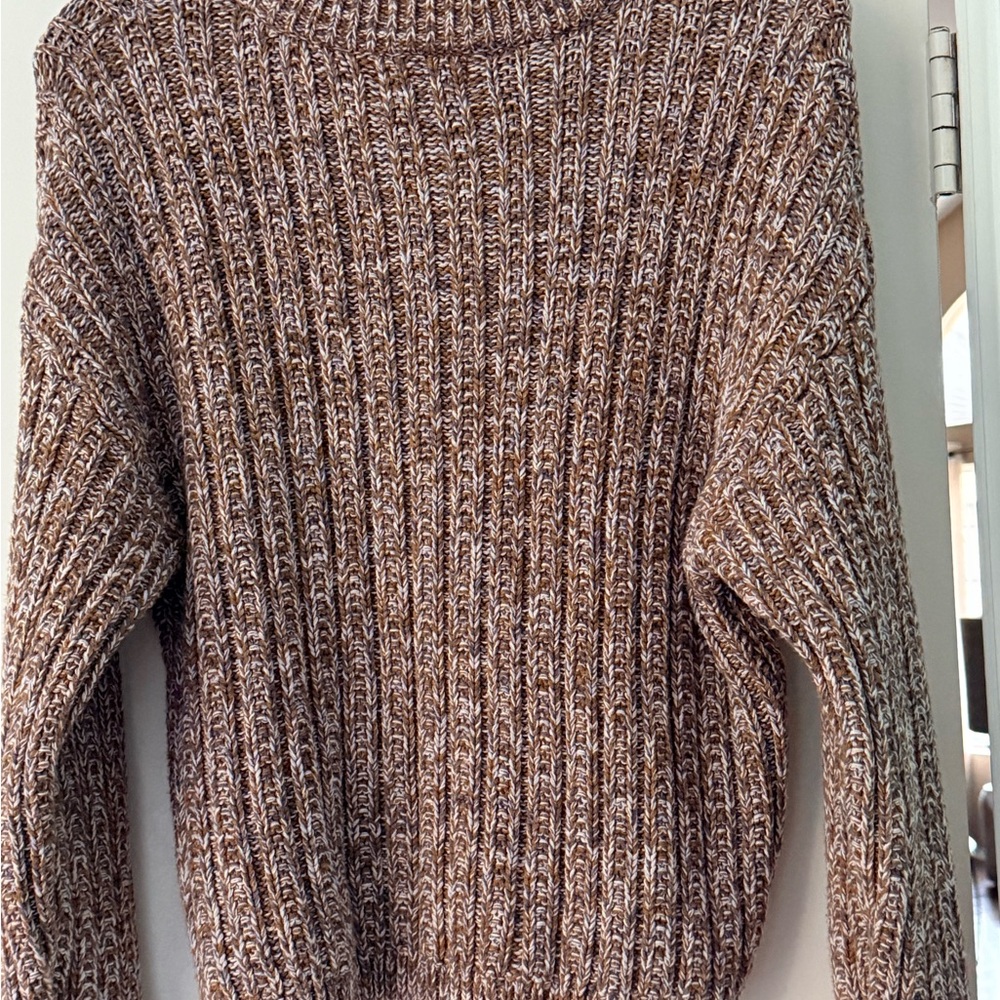 Universal Thread Brown and Cream Knit Turtleneck Sweater